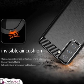 Carbon guminis dėklas - juodas (Samsung S21 Plus) Carbon guminis dėklas - juodas (Samsung S21 Plus)